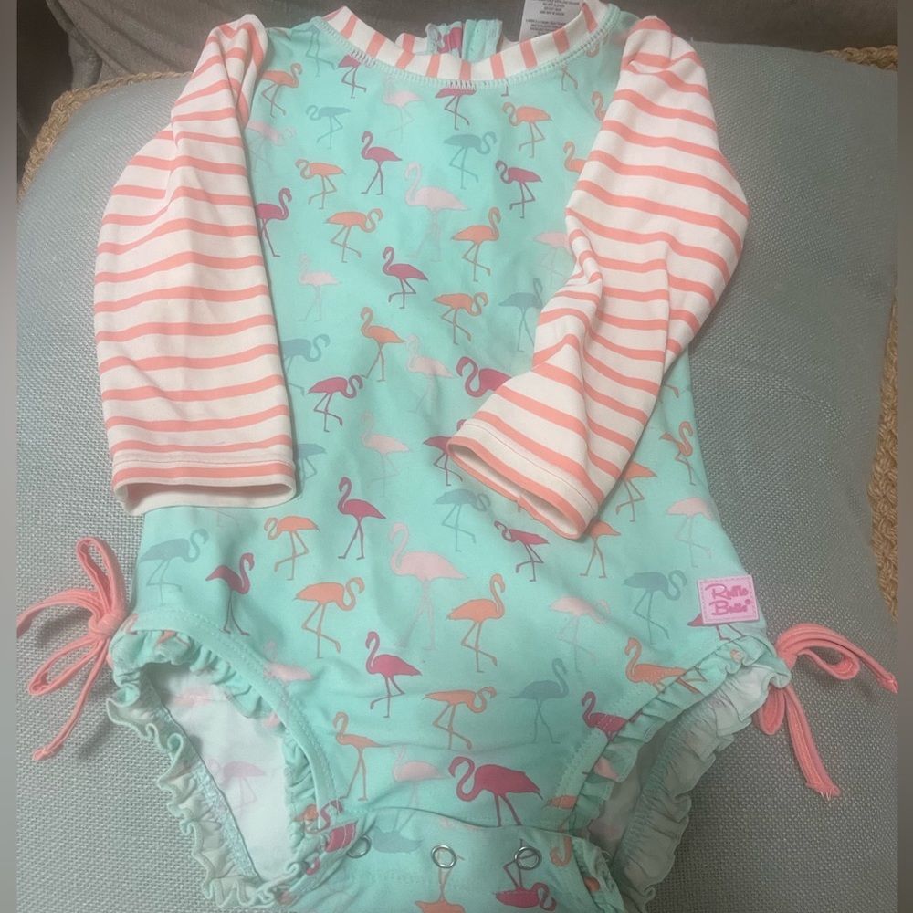 12-18 mo Ruffle Butts bathing suit rash guard . GUC